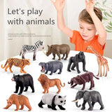 12Pcs Wild Animals Toy Model Plastic Simulated Lion Giraffe Tiger Crocodile Elephant Realistic Children's Educational Toys