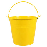 Mini Metal Buckets with Handle Small Pail Tinplate Tin Candy Snack Containers for Baby Shower Party Favors Christmas Holiday Decor Yellow