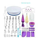 78Pcs Cake Decorating Pastry Turntable Kit Nozzle Piping Bag Set Rotating Stand Baking Tools Accessories Bak
