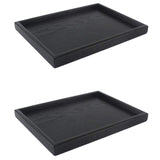 2X Wooden Serving Tray Tea Dishes Plate- Black, 25X18x2cm