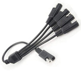45CM 1 to 4 Power Extension Cable 5-Way SAE Adapter Connector 2 Pin Quick Connect Disconnect Plug