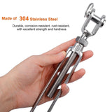 Stainless Steel M 12 Jaw And Jaw Turnbuckle Stainless Steel Turnbuckle For Tensioning Cable Rope Chain 2200 Lbs Load (2PCS)
