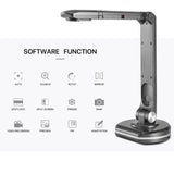 2-in-1 USB Document Camera & Book Webcam - Auto Focus, 8 Mega-pixel HD, A3 Scanning, LED Light Scanner for Live Teachers
