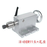 Movable Mohs CNC Tailstock Telescc Stroke 45MM Center Height 65MM for 4 MT2 Rotary Axis Woodworking Lathe Tools