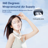 Portable Neck Ice Cube USB Handheld Mute LED Digital Display Leafless Mini Electric Fan Colorful Atmosphere Lights