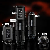 XNET  Wireless Tattoo Machine Rotary Battery Pen 5.0 Stroke Brushless Motor With LED Digital Display With Extra 4.0mm eccentric