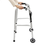 Folding Professional 8 Speeds Height Adjustable Strong Load Lightweight Aluminium Alloy Foldable Walker for Seniors