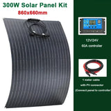 600W 300W Solar Panel+60A Controller 18V Flexible Monocrystale Solars Cell Power Charge for Outdoor Camping Yacht Car RV Boat