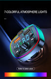 Type-C Car Mp3 Player Bluetooth 5.0 FM Transmitter PD Dual USB Charger Atmosphere Light U Disk TF Card Lossless Music Player