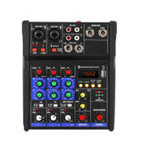 4 Channel USB Audio Mixer Wireless Microphone Studio Sound Mixers with Bluetooth DJ Console Mi for Karaoke