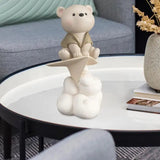 Adorable Bear Statue Ornament - Versatile Desktop Sculpture For Cabinets, Bookshelf, Entryway