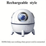 1pc 220ML Rechargeable Space Capsule Air Humidifier, USB Ultrasonic Cool Mist Aromatherapy Water Diffuser With Led Light Astronaut
