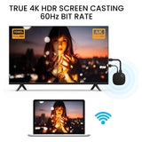 4K HDR Wireless HDMI-Compatible Receiver, 4K@60Hz TV Projector Monitor , Supports 2.4/5GHZ WiFi and Airplay Adapter