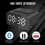USB Fast Charger Wireless Charger Alarm Clock Bluetooth Speaker Fm Radio Desktop Clocks LED Smart Digital Clock Multifunction