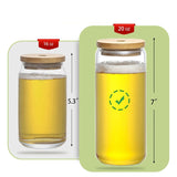 Clear Frosted Sublimation Blanks Glass Mason Jar Beer Can Glass Cup With Bamboo Lid