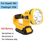 3W/12W Emergency LED Work Light Flashlights Electric Torch Outdoor Portable Lamp for 14.4V-20V Li-ion Battery