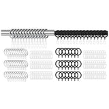 50 Pieces Metal Rings, Plastic Hooks, Curtain Rings For Window Curtain, Sier