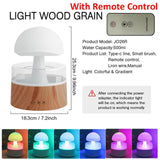Mushroom Air Humidifier Colorful Night Lights Electric Aroma Diffuser Rain Cloud Smell Distributor Relax Water Drops Sounds