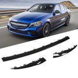3pcs Gloss Black Front Bumper Lower Trim Replacement for Mercedes‑Benz C‑Class W205 AMG Line Facelift 2019 2020 2021 Body Kit