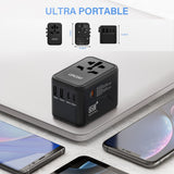 LENCENT 65W/100W International 2USB 3 Type C GaN Fast Charging Adapter with EU AU US UK Plug for Travel
