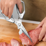 1pc Kitchen Stainless Steel Scissors, Special Strong Household Scissors, Bone Chicken Bone Scissors, Multifunctional Roast Food