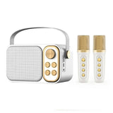 Portable RGB LED Light Karaoke With 1-2 Wireless Microphones 7 types Voice Effects Bluetooth Speaker System HIFI Stereo Surround