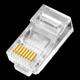100 Rj45 Through Holes 8P8C Perforated Cat6 Category 6 Unshielded Crystal Network Modular Plug