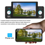 5 Inch Car Stereo MP5 Player BT FM Radio Receiver with Carplay Android Auto Support Hands-Free Calg USB Charge/Playback