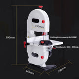 220V 350W 8 Inch Band Woodworking hine Electric Desktop Wire Jig Wood Saw Small Household