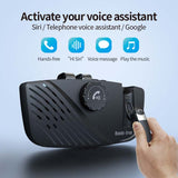 Bluetooth 5.0 Car MP3 Player Sun Visor Speakerphone Wireless Handsfree Car Kit  With In-ear Earphones Audio Loundspeaker