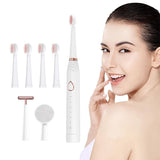 Multi-function Facial Cleanser Lift Face-lifting Beauty Stick Soft Bristle Electric Toothbrush Teeth Cleaning Whitening Portable