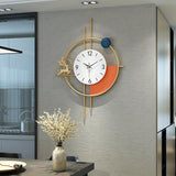 1pc Large Decorative Wall Clock Metal Elk Silent Non Ticking, Modern Non-Ticking Silent Metal Wall Clocks For Living Room, Bedroom, Study, Office, Xmas Room Decor, Home Decor