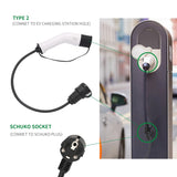 Top-Type2 16A Electrical Type 2 Side Plug To Schuko Socket EV Adapter Car Charging Stations