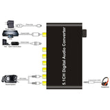 5.1CH Digital Audio Converter Decoder SPDIF Coaxial to RCA DTS AC3 HDTV for Amplifier Soundbar