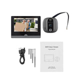WiFi Video Doorbell for Apartment - 2.4GHz Peephole Camera with 4.3-inch IPS Display, Tuya APP, 1080P, 120-Degree Visible Night Vision
