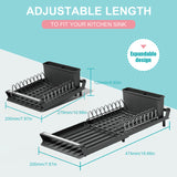 1PCS Dish Drying Utensils Drainer With Drain Basket Countertop Dinnerware Organizer Kitchen Storage Rack