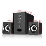 D-202 Wired Combination Computer Speaker Bass Stereo Music Player Subwoofer Sound Box for Desktop Laptop Notebook Tablet
