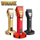 WMARK NEW NG-2031 All-Metal Hair Clipper with Charge Base LCD Display 2500mAh 6500 RPM 9CR18 Blade Magnet Limit Comb