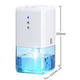 Portable Mini Wardrobe Dehumidifier - 1.1L Capacity, Low Noise with LED Light & Automatic Purification