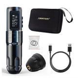 Ambition Mars Professional Wireless Tattoo Machine Pen Adjustable Stroke2.0-4.0mm Cartridge 1800mAh Coreless Motor Tattoo Artist