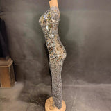 Luxury temperament, full flash lens runway show, singing stage dress, personalized fashion, backless and slimming effect