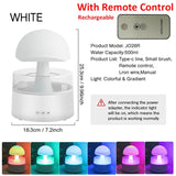 Mushroom Air Humidifier Colorful Night Lights Electric Aroma Diffuser Rain Cloud Smell Distributor Relax Water Drops Sounds