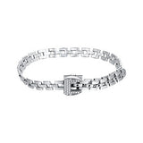 S925 Sterling Silver Bracelet Women's Light Luxury Design Watch Band Belt Buckle