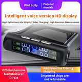 Car with display four wheel external wireless solar tire pressure monitor