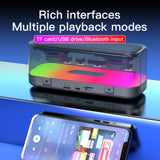 Karaoke hine with Two Wireless Microphones Portable BT Speaker LED Lights Control High Volume Adjustable Super Bass Diaphragm