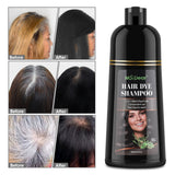 500ml Black Dye Shampoo Essence Covering White Hair Permanent Natural Argan Herbal Components Oil for Women Men