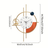 1pc Large Decorative Wall Clock Metal Elk Silent Non Ticking, Modern Non-Ticking Silent Metal Wall Clocks For Living Room, Bedroom, Study, Office, Xmas Room Decor, Home Decor