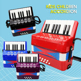 Kids Children 17-Key 8 Bass Mini Small Accordion Educational Musical Instrument for Beginner Birthday New Years Gift