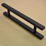 Black Stainless Steel Glass / Wooden Door Handle