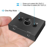 3.5Mm Stereo Audio Switch Plastic Passive Speaker Headphone Manual Selector Splitter Box Audio Sharing